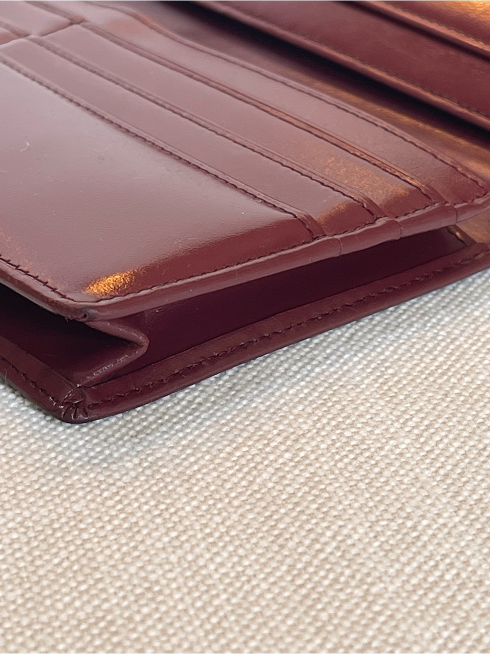 EUC CARTIER BORDEAUX DEEP BURGUNDY CALFSKIN LEATHER LONG BIFOLD WALLET PARIS - Picture 9 of 14